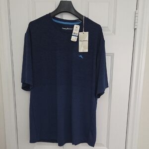 Tommy Bahama Navy Short-Sleeve Crew with Embroidered Marlin